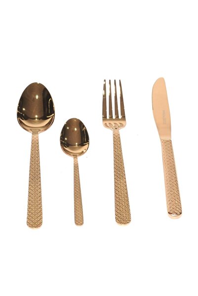 Generic طقم ملاعق 24 قطعة لون روز جولد