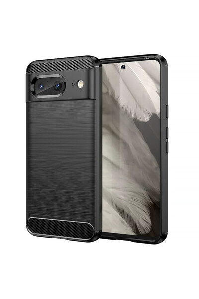 Optim Solution Husa de silicon TPU pentru Google Pixel 8, Carbon, Negru