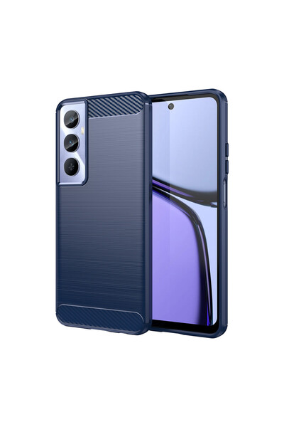 Optim Solution Husa Carbon Resistance pentru Realme C65, Anti-Soc, Albastru