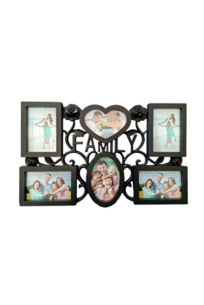 SHOPIENS Ramă foto Friends, asimetrică, 54 x 35 x 2,5 cm, pentru 6 imagini, tip colaj, diverse culori, pla