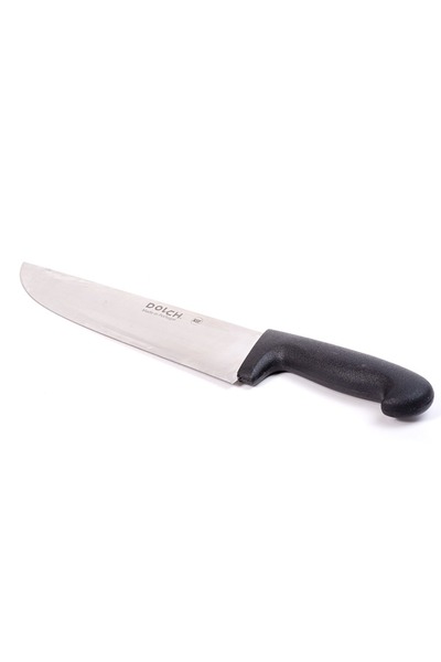 Generic 25cm Butcher Knife Silver with Black Handle