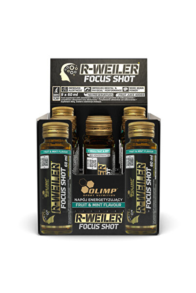 OLIMP SPORT NUTRITION R-Weiler Focus Shot، بنكهة الفواكه والنعناع، 9 قوارير