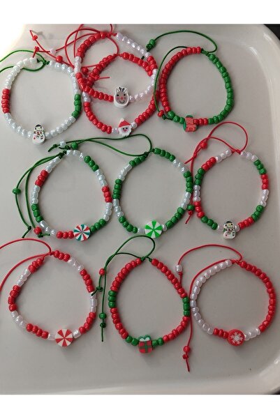 Amabel Jewelerys Çocuklara Özel Yılbaşı Şans Bilekliği 10'lu Set (Yeniyıl, karne hediyesi)