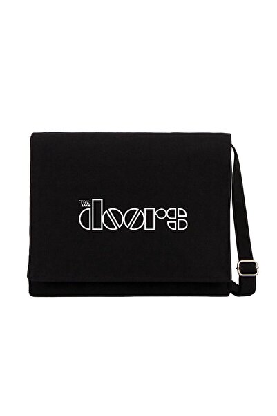 CrowsGate Geantă Messenger The Doors Outline din pânză neagră