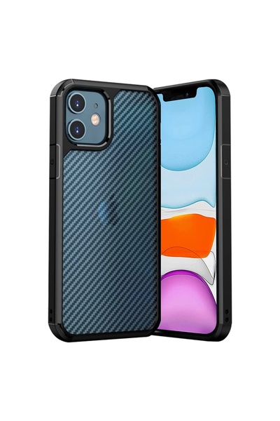 Optim Solution Husa pentru Apple iPhone 12 Mini, New Premium Carbon , Top Hyb...