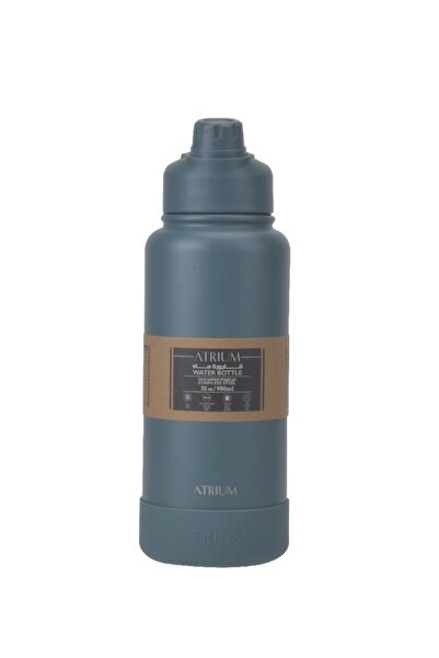 Atrium بهلوان زجاجة مياه من الفولاذ المقاوم للصدأ بغطاء 2 في 1