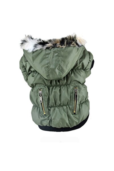 fara marca Geaca pentru catei verde S 24cm lungime