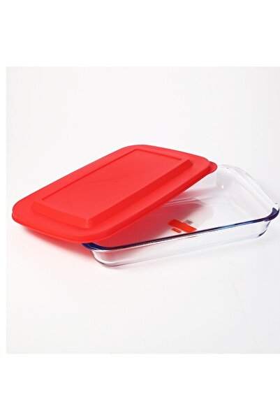 Generic صينية فرن زجاجية مستطيلة بغطاء