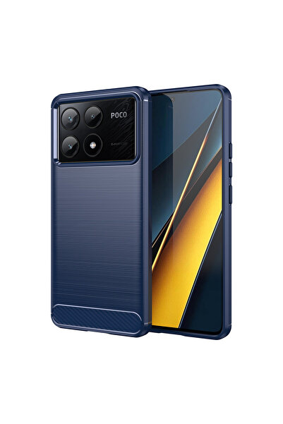 Optim Solution Husa Carbon Resistance pentru Xiaomi Poco X6 Pro, Anti-Soc, Albastru