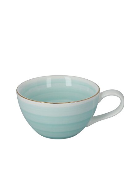 EasyLife Easy Life Porcelain Tea Cup and Saucer Set with Comfort Grip, Green, 250ml