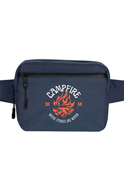 CrowsGate Geantă de talie Camp Fire Culoare bleumarin