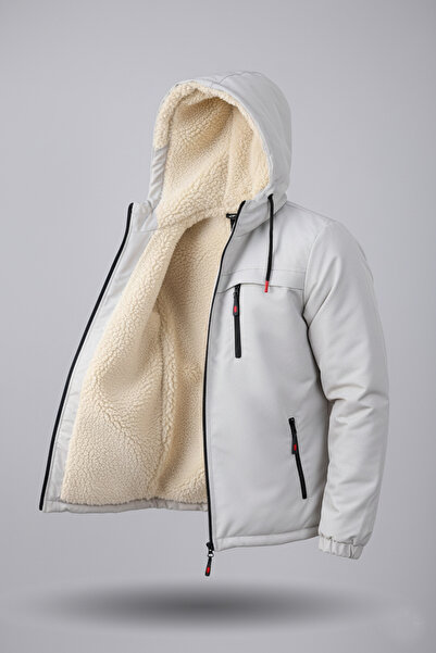 FLUEND MODA Γούνινο αδιάβροχο και αντιανεμικό χειμερινό παλτό