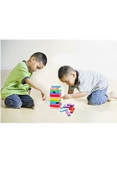 Generic 48-piece wooden stacking blocks, 10.9 inches in size