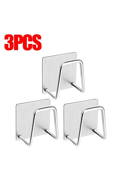 choice2 3 Pcs Silver Kitchen Sponges Holder Stainless Steel Sink Shelf Adhesi...