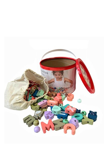 Generic لعبة مكعبات خرز الخياطة الخشبية للأطفال على شكل حيوانات المحيط الخشبية