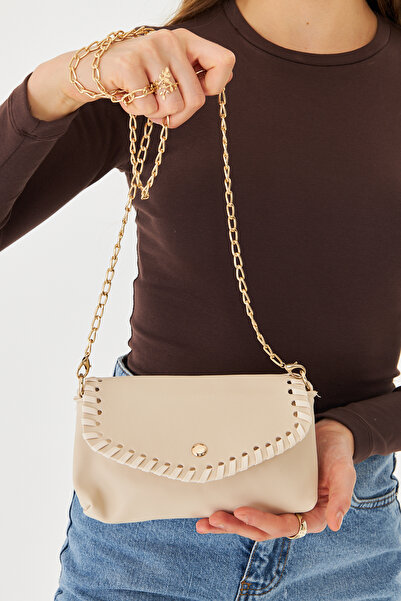 MODA Γυναικεία τσάντα ώμου, ώμου και χεριού Allegra Chain Beige Daily Mini