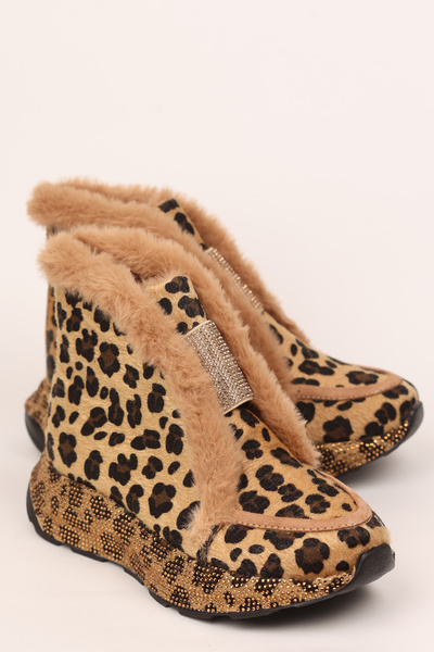 Madam Tarz LJN-150 Μπότες με γούνα και πέτρα