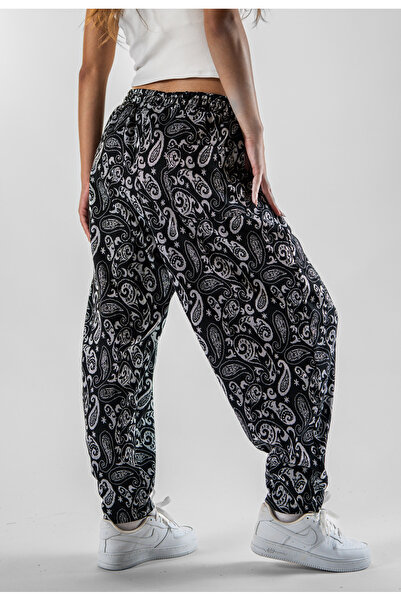 Superbluemexico Women's Patterned Pleated Shalwar Trousers