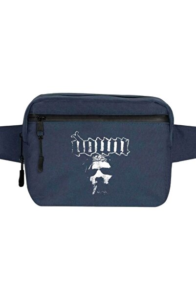 CrowsGate Geantă de talie Down Jesus Face Culoare bleumarin