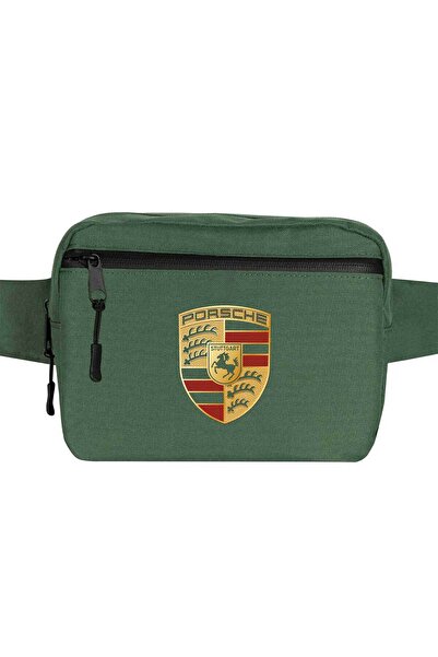 CrowsGate حقيبة خصر بشعار بورشه باللون الأخضر