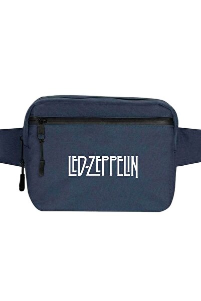 CrowsGate حقيبة خصر بشعار ليد زيبلين باللون الأزرق الداكن