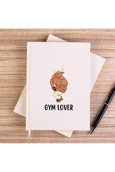 CrowsGate Gym Love Bull Cream Unlined Canvas Notebook