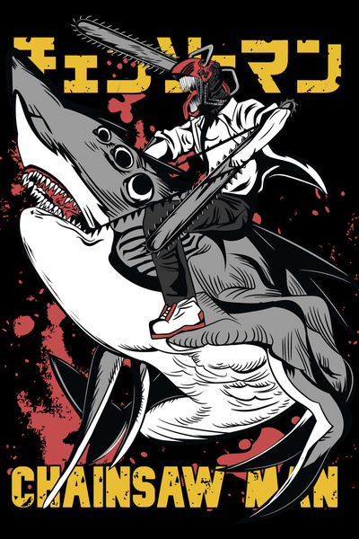 hediyeniburadabul SAB Design Anime Chainsaw Man Temalı Ahşap Poster 15x21cm Poster:06
