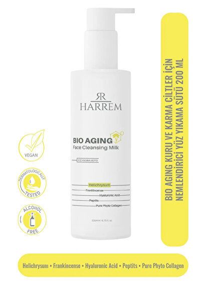 Harrem Bio Aging Kuru Ciltler için Yüz Yıkama Sütü