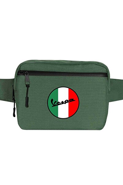 CrowsGate حقيبة خصر بشعار فيسبا لون أخضر