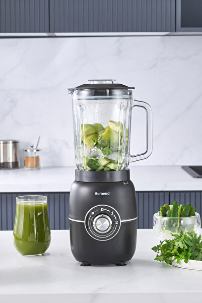 Empressco Cam sürahiyle şık ve dayanıklı masa blenderi, 1,5L kapasite