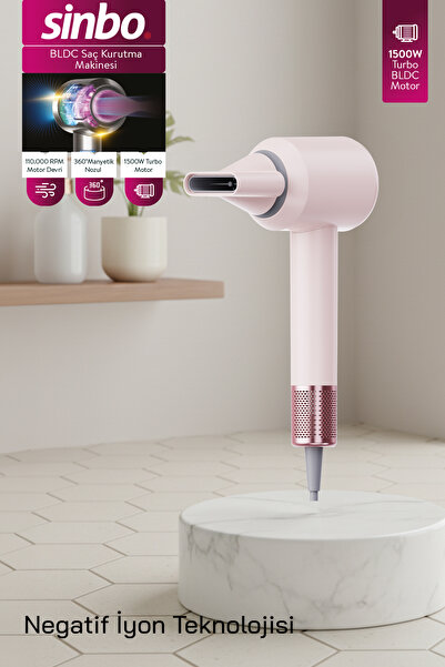Sinbo SHD 1739 BLDC Saç Kurutma Makinesi-Pembe