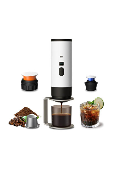 Empressco Taşınabilir Kablosuz Elektrikli Espresso Kahve Makinesi - Kamp, Ev,...