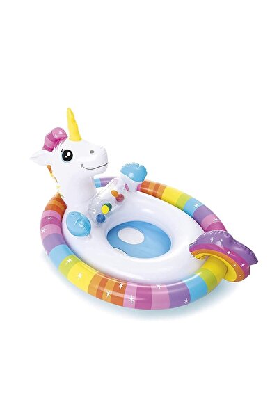 Generic نفخ يونيكورن الكرتون الطفل تعويم العائمة صف قوس قزح الحصان الاطفال السباحة