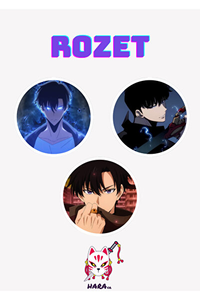Hara Company Solo Leveling Animesi Sung Jin-woo Anime Rozet Seti 3’lü