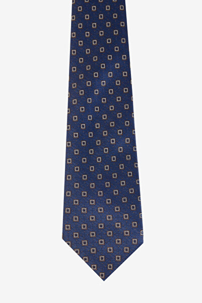 ALTINYILDIZ CLASSICS Men's Navy Blue-Brown Patterned Tie