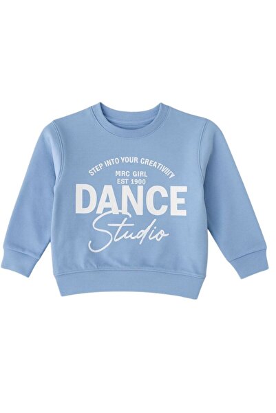 Emsun Kız Çocuk Bebek Mavisi Yandan Cepli Baskılı İkili Takım