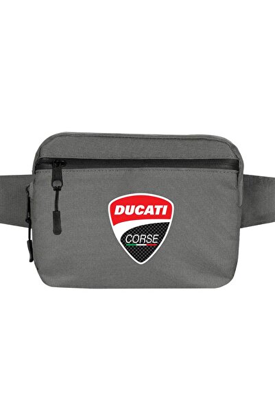 CrowsGate حقيبة خصر بشعار دوكاتي كورس باللون الرمادي
