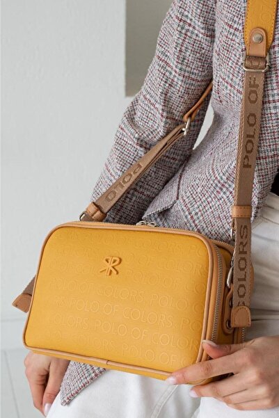 Çanta Trend 5 Compartment Embossed Faux Leather Crossbody Adjustable Strap Women's Shoulder Bag