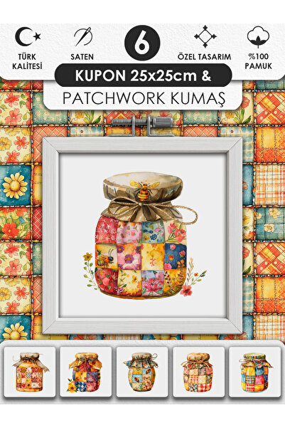 FabricMarket Patchwork Kumaş Seti – Dikiş ve Hobi İçin %100 Pamuk Desenli Kumaş Kuponları