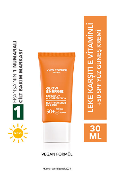Yves Rocher Leke Karışıtı 50 Spf Yüz Güneş Kremi- E Vitamin- Işıtı Veren Antioksidan Kompleks Glow Energie 30ML