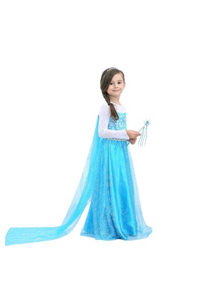 KidMania Costum Elsa Regina Zăpezii cu accesorii pentru fete 3-4 ani 100 cm
