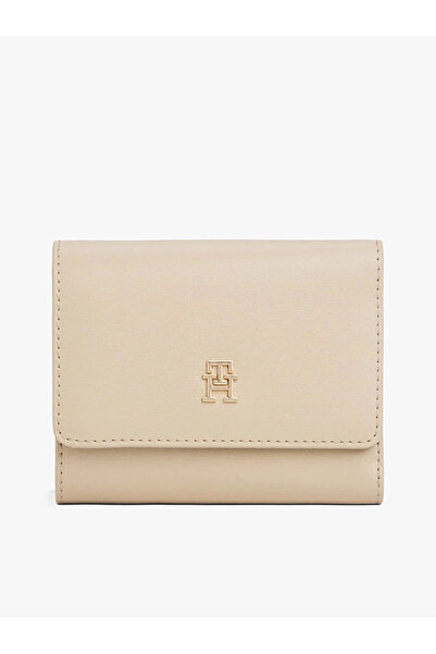 Tommy Hilfiger Th Icon Three Fold Women's White Wallet Aw0Aw17737Rbt