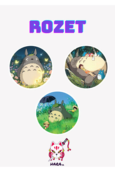 Hara Company Ghibli Studio Komşum Totoro Animesi Totoro Anime Rozet Seti 3’lü
