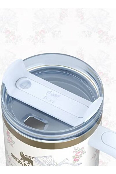 Stanl Stanley Love Shack Fancy H2.0 Flow State 40oz Rosa Beaux Blue Tumbler, Stainless Steel