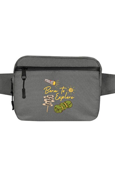 CrowsGate Geantă de talie Born To Explore Culoare gri