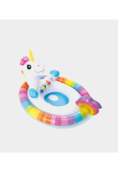 Generic نفخ يونيكورن الكرتون الطفل تعويم العائمة صف قوس قزح الحصان الاطفال السباحة