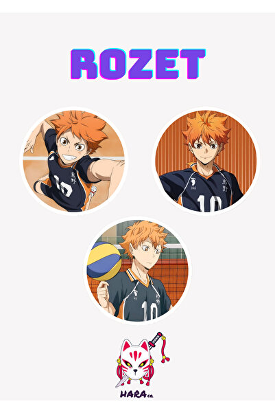 Hara Company Haikyuu Animesi Hinata Anime Rozet Seti 3’lü