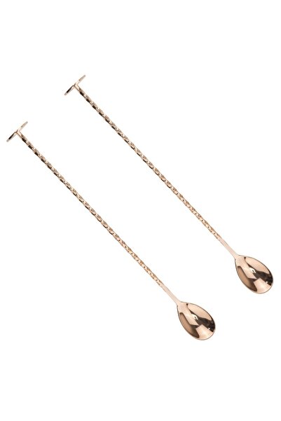 Raki Set of 2 cocktail spoons for bar 26.5cm copper look