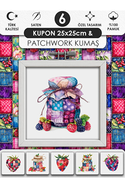 FabricMarket Patchwork Kumaş Seti – Dikiş ve Hobi İçin %100 Pamuk Desenli Kumaş Kuponları