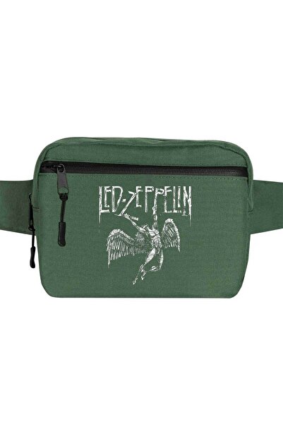 CrowsGate Geantă Led Zeppelin Failing Angel Culoare Verde